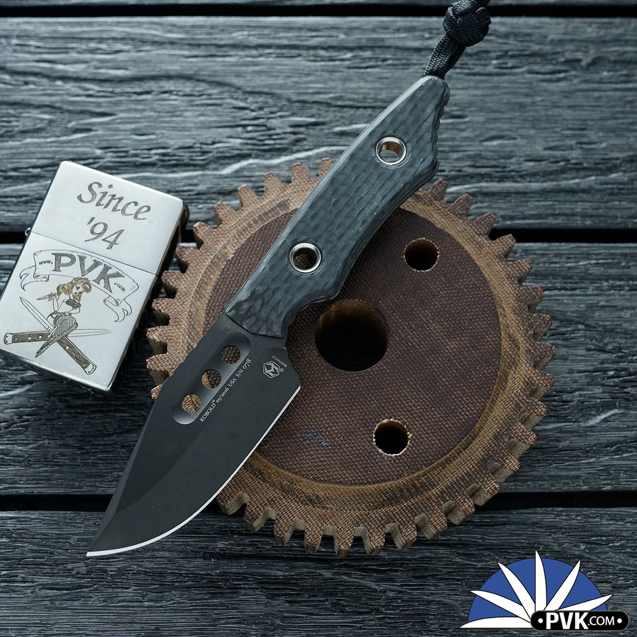 Heretic Knives Kobold H065-6A-GLOCF, DLC Magnacut Bowie Blade W