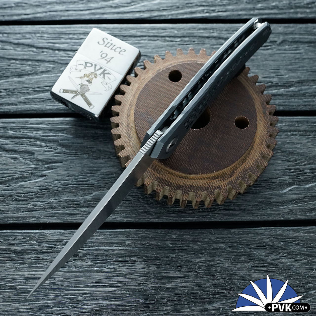 Shirogorov Knives Ursis Quantum, Stonewashed Cromax PM Blade