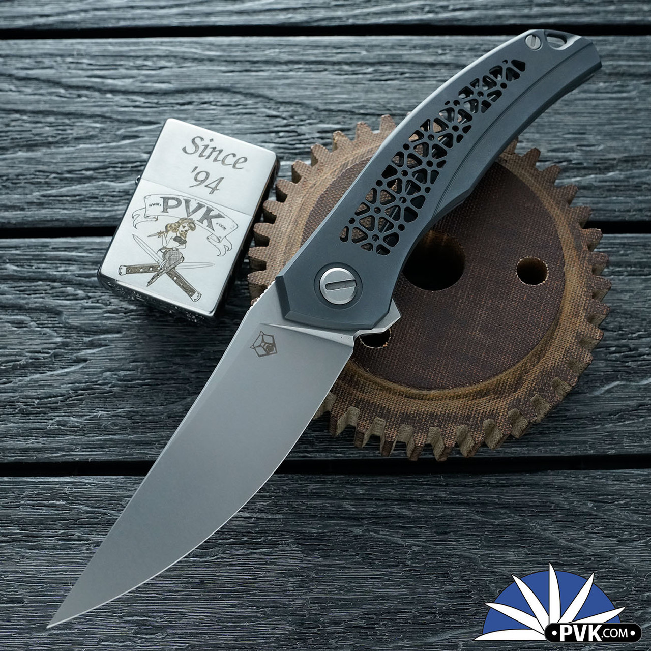 Shirogorov Knives Ursis Quantum, Stonewashed Cromax PM Blade
