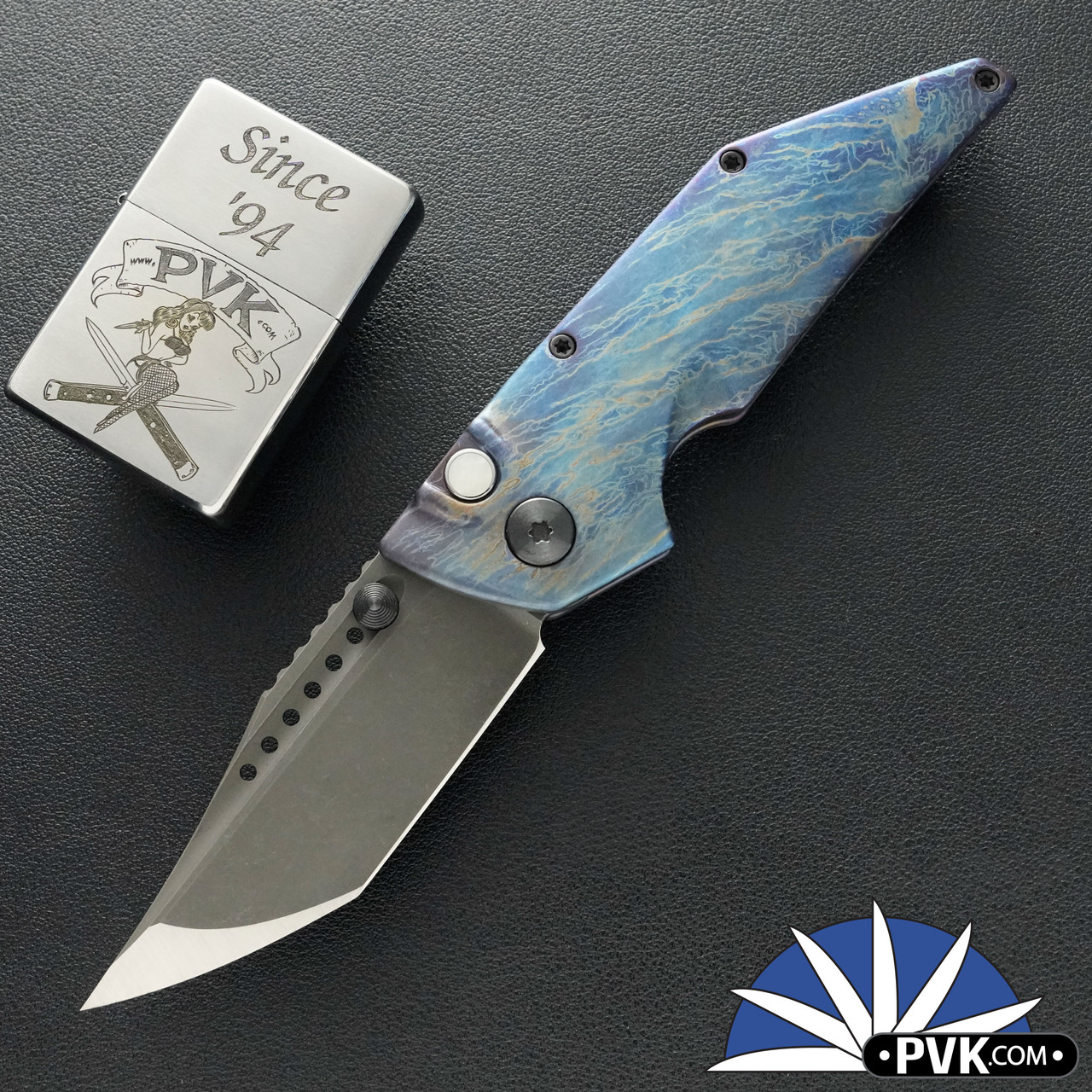 Hypercut Manufacturing Dharma, Darkwashed S35VN Blade, Titanium