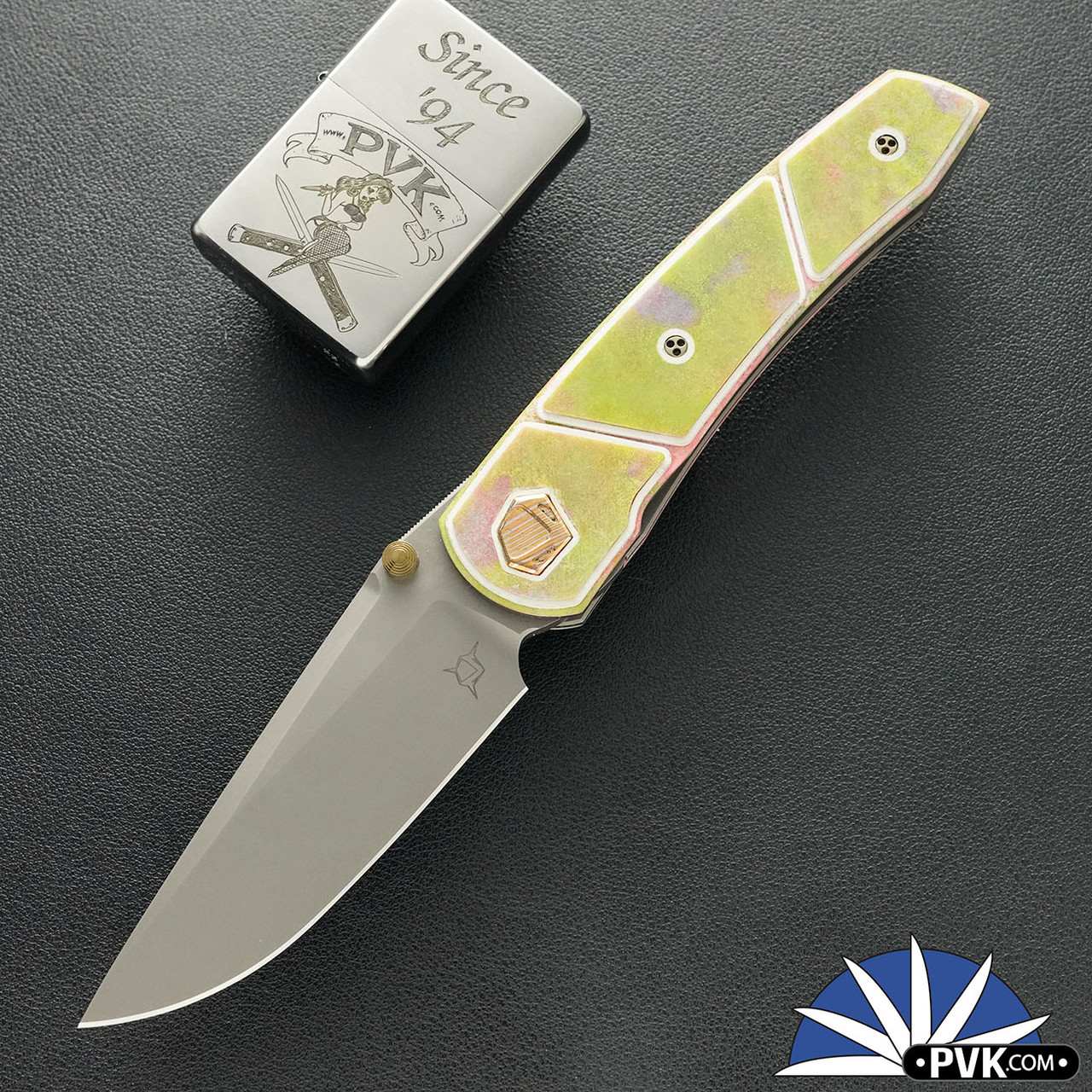 Sharknivco Waka, Bead Blast RWL34, 3-Layer Watermelon CamoQuartz