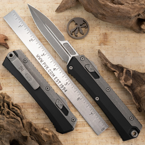 Microtech 184-10AP GLYKON Bayonet Bead Blast Overlay Apocalyptic Blade