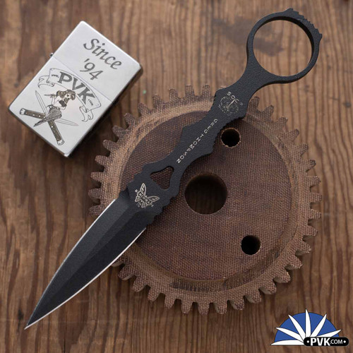 Benchmade SOCP Dagger Fixed Blade,  Black 440C, Desert Sand Sheath