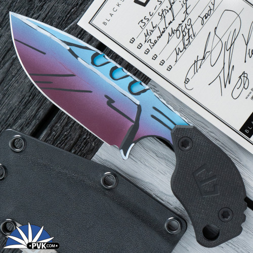 Blackside Customs, Strider Design SLCC Drop Point, Borderlands Finish, Magnacut, Black G10