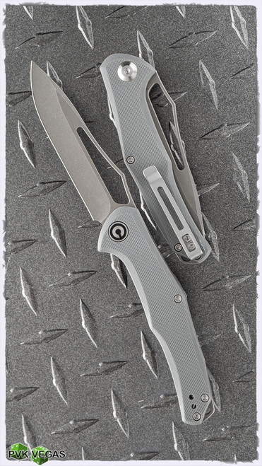 CIVIVI Fracture Drop Point Slip Joint Knife, Gray G-10, 3.5" BB/SW Steel Blade