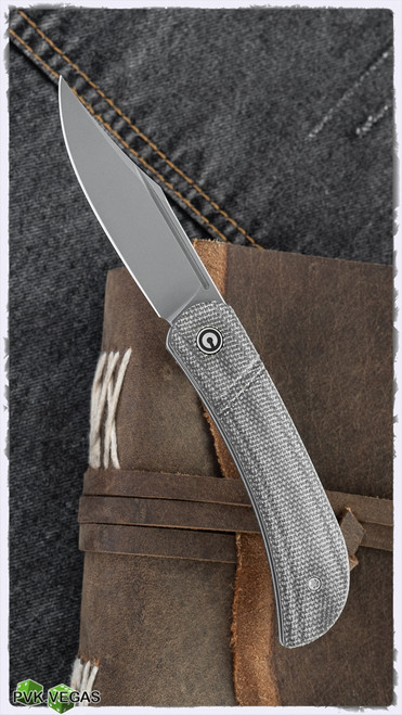 CIVIVI Knives C2015C Appalachian Drifter Slipjoint Flipper Knife S35VN Clip Point Blade, Dark Green Micarta Handles