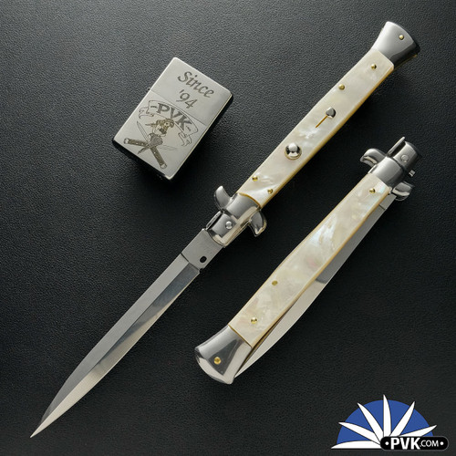 Frank B Italian Stiletto 11" Dagger Blade, Mother Of Pearl (28CM)