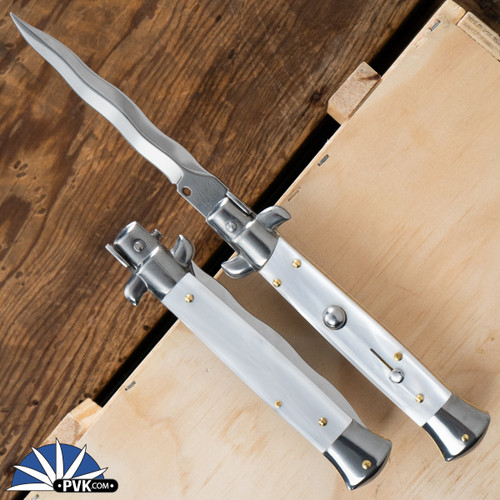 Frank B Italian Stiletto 9" Kris Blade, White Pearlex (23CM)