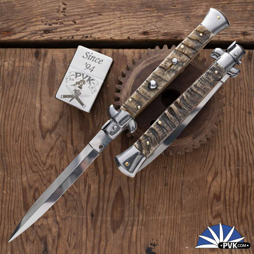 Frank B Italian Stiletto 11" Dagger Blade Ram Horn (28CM)