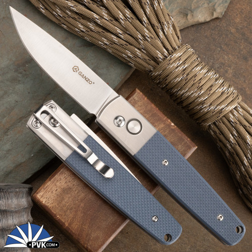 Ganzo Auto Drop Point Satin Blade Green G10 G7211-GR - PVK