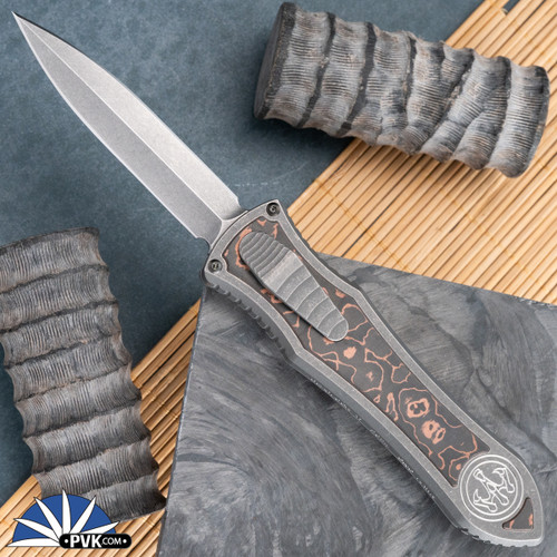 G&G Hawk Custom Deadlock Model "C" Tumbled Double Edge Blade Tumbled Titanium Chassis W/Fat Carbon Camo Copper Inlays