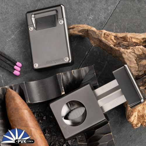 Griffworx/Carver Knife Co.  S35VN Blade Cigar V-Cutter Polished & Flamed Black Zirconium