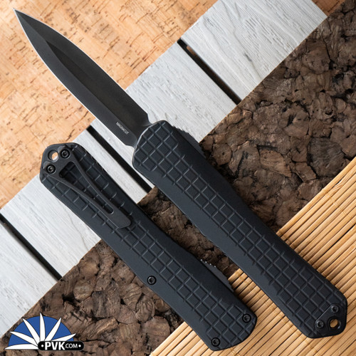 Heretic Knives Manticore-X Magnacut Double Edge DLC Black Blade, Black Frag Handle Tactical
