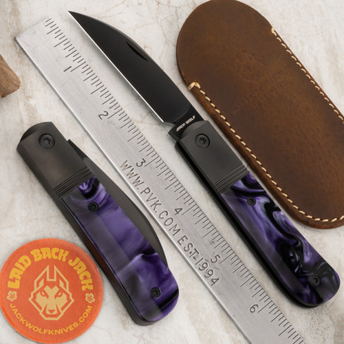 Jack Wolf Knives Laid Back Jack Slip-Joint Kirinite Purple Wave DLC