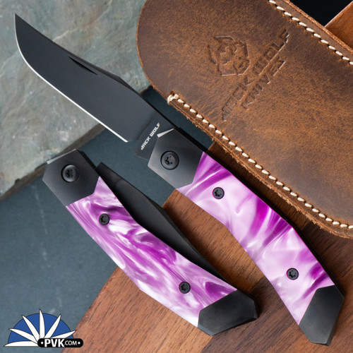 Jack Wolf Knives Mini Cyborg Jack, DLC Blade, Kirinite Cosmic Pink & DLC Handle