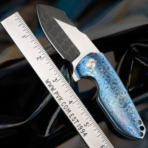 Kirk Mayberry (KM Designs) Gents Fatboy, Starfire Damascus, Timascus, Titaniuam