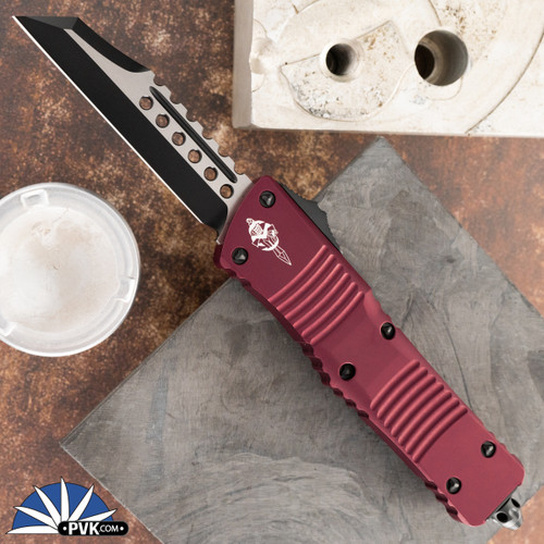Microtech Combat Troodon 219W-1MRS Warhound  Two Tone Blade, Merlot Handle