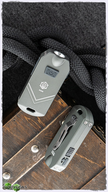 SGN6 Gray Flashlight, 738 Lumens, USB Rechargeable, Personal Attack Alarm And Power Bank