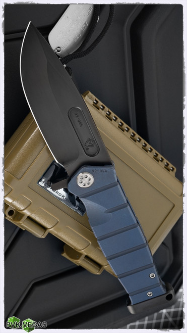 Medford USMC Folder Black PVD Blade Blue Handle