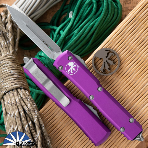 Microtech Ultratech 122-10APPK Double Edge Apocalyptic Blade, Pink