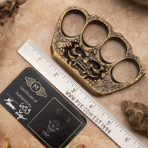 Metal Ock Customs Demon Skull Knuck, Brass #605