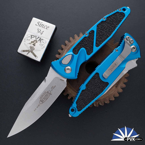 Microtech SOCOM Elite Auto S/E 160A-10BL Stonewash Blade Blue Handle