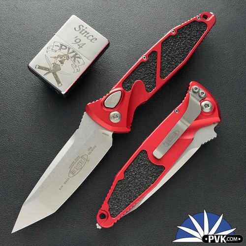 Microtech SOCOM Elite Auto T/E 161A-10RD Stonewash Blade Red Handle