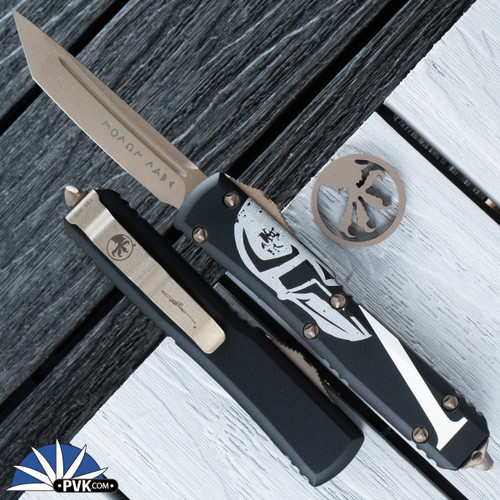 Microtech Ultratech 123-13MLS Tanto Apocalyptic Bronze Blade, Black Handle Signature Series