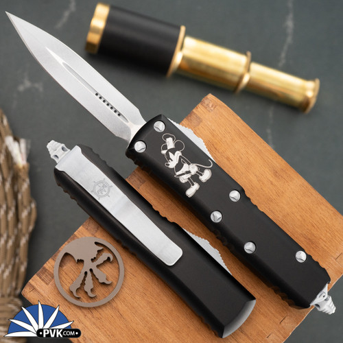 Microtech UTX-85 232-1CO Double Edge White Blade, White And Blue
