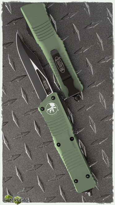 Microtech Combat Troodon D/A OTF 146-1OD Black Bowie Blade OD Green Chassis