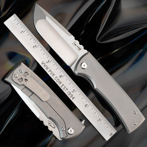 Chaves Knives 229 Redencion KickStop Drop Point, Titanium, Belt Finish M390