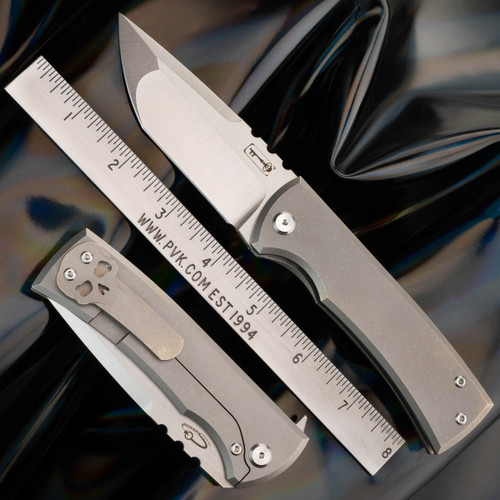 Chaves Knives 229 Redencion KickStop Tanto, Titanium, Belt Finish M390