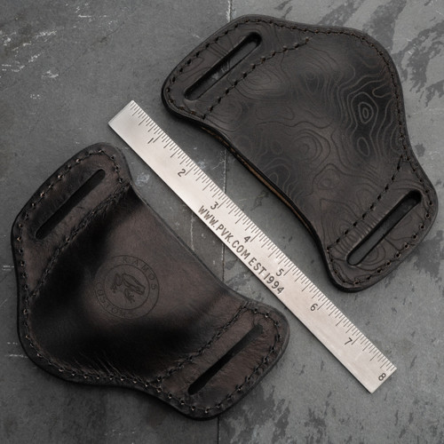 Ramos Customs Black Leather Topo Sheath, Knuck sheath (Up To 1" Thick)