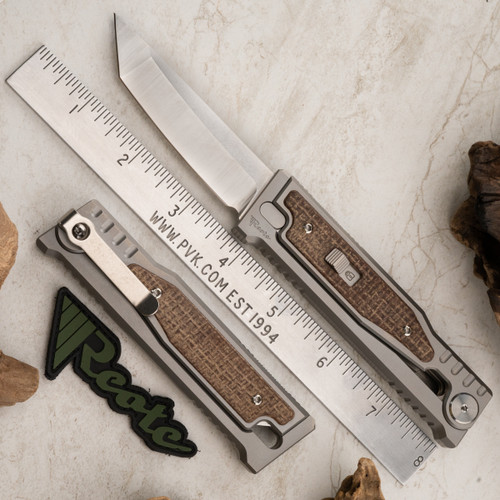 Reate EXO-M Gravity, Tanto Satin , Burlap Micarta