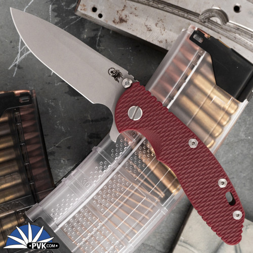 Hinderer XM-18 3.5″ Spearpoint Battle Finish S45VN Battle Bronze & Red G10 Handle