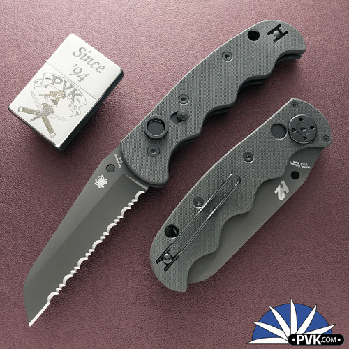 Spyderco C165GSBBK Autonomy H-1 Black Serrated Blade, Black G10 Handle