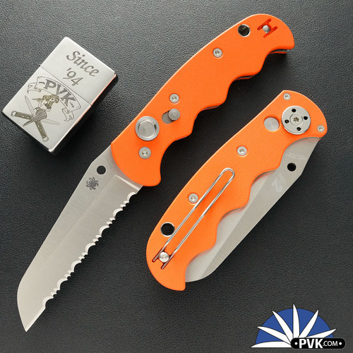Spyderco C165GSBOR Autonomy H-1 Serrated Blade, Orange G10 Handle