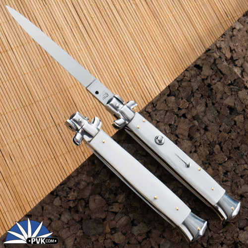 SKM Italian Stiletto 11" Flat Grind Blade White Pearlex (28CM)