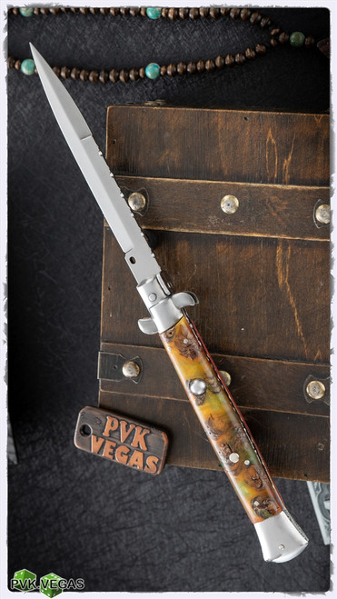 TBARK/Frank B. Custom 11" Pine Cone/Resin (28CM) Bayonet Fileworked Spine Coin Struck Liners