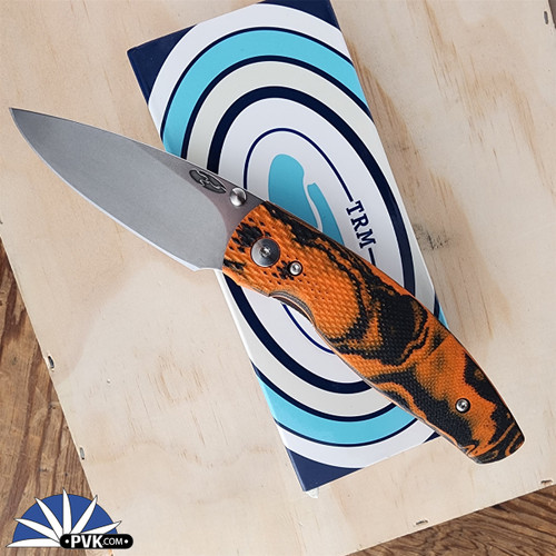 TRM Neutron 2 Irie Ground, Stonewash Magnacut, Tangerine Tiger G10 3D Lizard Skin Scales