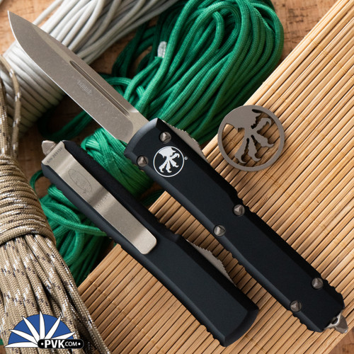 Microtech Ultratech 121-13 Single Edge Bronze Blade, Black Handle