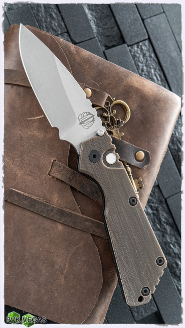 Protech Strider SnG Auto Unique Brown Micarta, 2-Tone 154CM