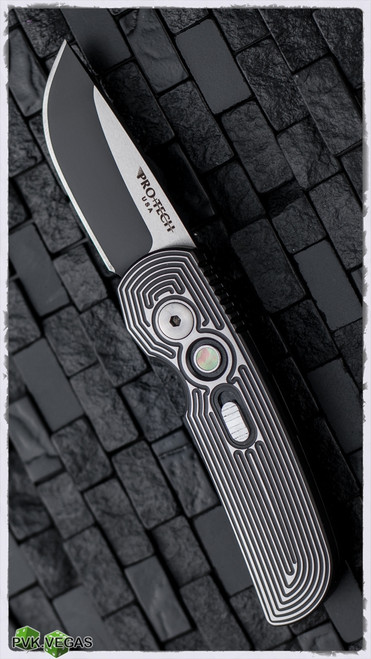 Protech CalMigo Steel Custom CNC Maze Black Blade 2222 - PVK