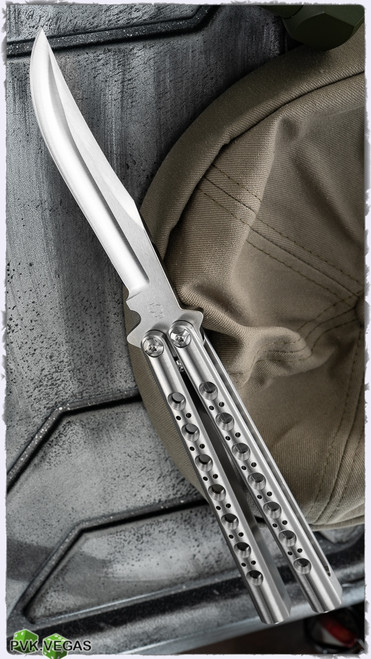Bali Ballistic Channel Cut Titanium Latch-less Clip Blade Balisong