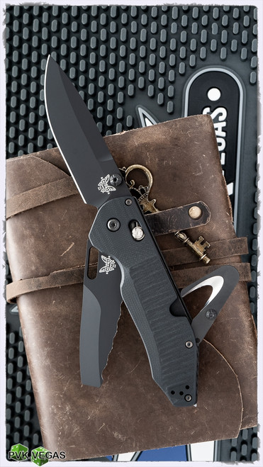 Benchmade Outlast OPTION Lock Rescue Knife, Black CPM3V/CPMS30V, Black G-10 (3.6" Black)