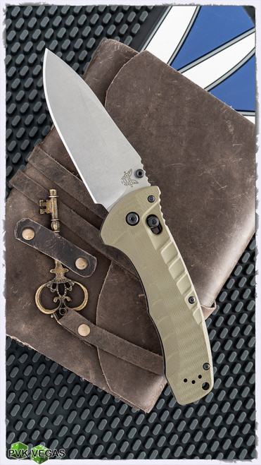 Benchmade Turret AXIS Lock, OD Green G-10, Satin CPM-S30V