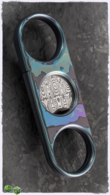 Custom Cigar Cutter Zircuti Chassis W/Damasteel Blade