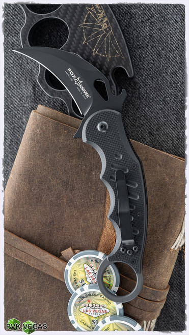 Fox Knives Karambit Folder, Black G-10, 3.1" Black N690 Blade