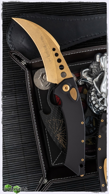 PVK Custom 24K Microtech Hawk Auto Smooth Body Proof Run