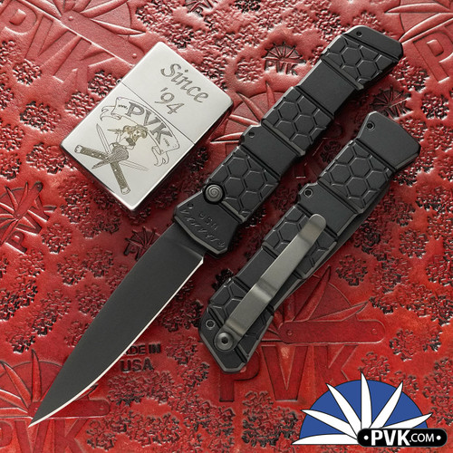 Piranha 21, Black Tactical Plain Blade, Black Handle